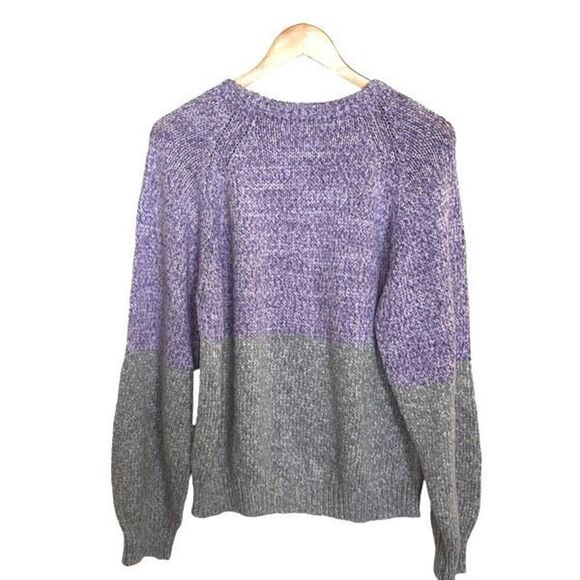 Velvet By Graham & Spencer‎ Womens Colorblock Skylar Sweater Lilac Gray XL NWT - Picture 6 of 11